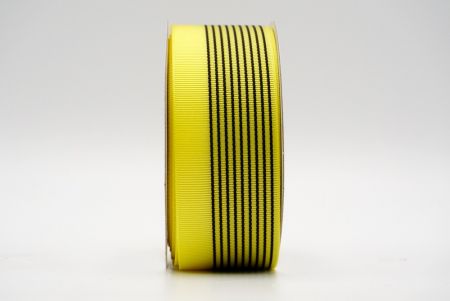 Yellow Straight Linear Design Grosgrain Ribbon_K1756-A12